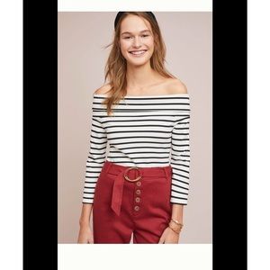 Closet closing! Last chance to buy! Anthropologie Rosiers Off-the-Shoulder top M